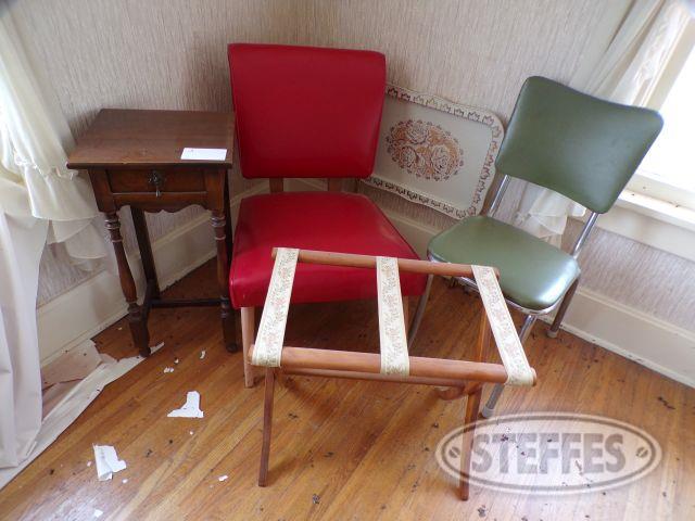 (2) Chairs, Luggage Rack, & End Table